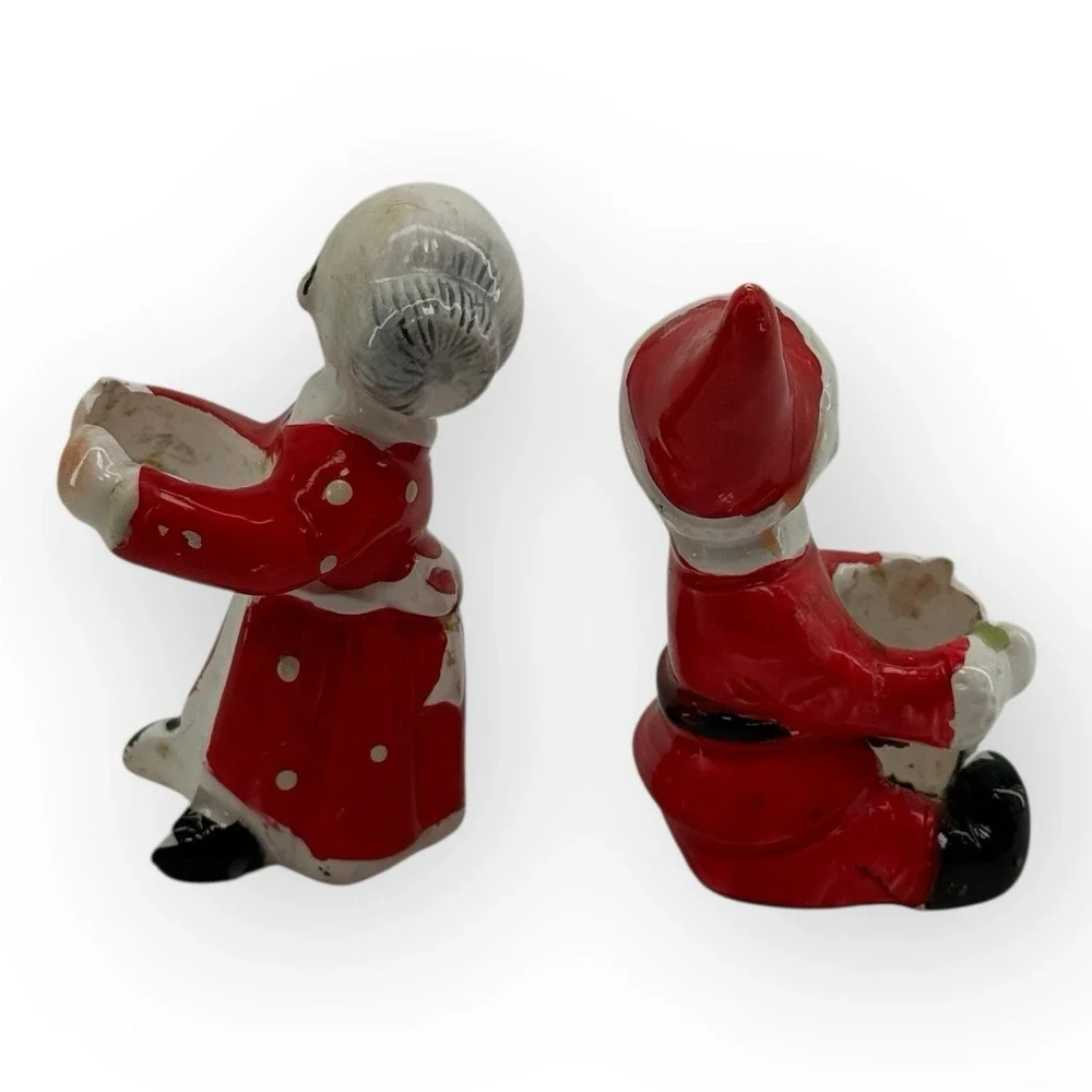 VTG 1950s–1960s Neidco Japan Santa & Mrs Claus Candle Climbers Figurines‎ Kitsch